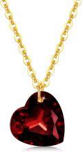 wholesale 14K Yellow Gold Natural Garnet Heart Pendant Necklace 6mm 8mm-0-0