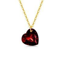 wholesale 14k Gold Heart-shaped Peridot Pendant Necklace-style2- 8mm