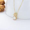wholesale 14K Gold Infinity Heart with Diamond Accent Pendant Necklace - 32cm Chain Length-0-2