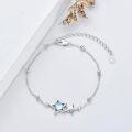 wholesale 925 Sterling Silver Opalite Star Charm Bracelet & Anklet Set for Women and Girls-0-3
