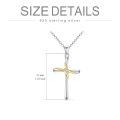wholesale 925 Sterling Silver Cross Necklace Wholesale With Gold Accent And Diamonds-0-2