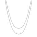 wholesale 925 Sterling Silver 18" 20" Two Layer Rope Chain For Women Mens 18k White Gold Plated Fine Chain Necklace-0-0