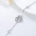 wholesale 925 Sterling Silver Heart-Shaped Unicorn & Cub Zirconia Charm Bracelet for Women Girls Birthday Gifts-0-2
