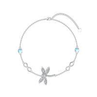 wholesale 925 Sterling Silver Butterfly Bracelet Wholesale With Crystal Accents-Dragonfly