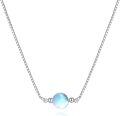 wholesale 925 Sterling Silver Moonstone Bead Pendant Chain Necklaces for Women Mother's Day Gifts Jewelry Accessories-0-0