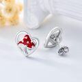 wholesale 925 Sterling Silver Mushroom Heart Stud Earrings for Women Gift Ideas-0-3