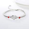 wholesale Sterling Silver Adjustable Infinity Heart Bangle for Women-0-12