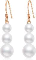wholesale 14K Rose Gold Freshwater Pearl Drop Earrings for Women Gift Ideas-0-0