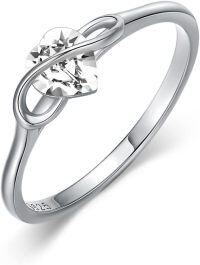 wholesale TOUPOP Rings For Women Sterling Silver Infinity Love Heart Rings With Crystal Anniversary Christmas Valentines Mothers Day Promise Jewelry For Women Her Wife Mom -undefined