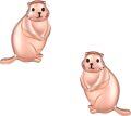 wholesale 925 Sterling Silver Plated Rose Gold Otter Stud Earrings - Minimalist Animal s for Women Girls-0-0