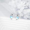 wholesale 925 Sterling Silver Dolphin Heart Opal Stud Earrings Gift for Women-0-4