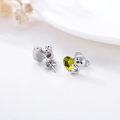 wholesale 925 Sterling Silver Koala Bear Heart Crystal Stud Earrings - Hypoallergenic Gift for Women-0-3