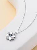 wholesale 925 Sterling Silver Flower Shape Pearl Pendant Necklaces - Romantic Gift for Her-0-3