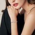 wholesale 925 Sterling Silver Heart Infinity Bracelet Wholesale With Blue Stones-0-4