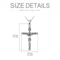TOUPOP Sterling Silver Crucifix Necklace with Stones, Christian Jewelry Gift-0-1
