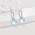 wholesale 925 Sterling Silver Blue Moonstone Triangular Drop Dangle Leverback Earrings Gift for Her-0-2