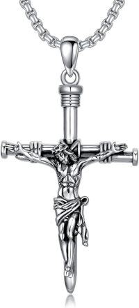 wholesale 925 Sterling Silver Crucifix Jesus Christ Pendant Necklaces for Women and Men Religious Christian s-Jesus Cross