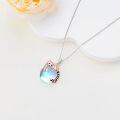 wholesale 925 Sterling Silver Red Panda Charm with Blue Agate Stone Pendant Necklace for Women-0-2