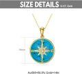 wholesale 14K Gold Turquoise Compass Pendant Necklace for Women's Graduation Gifts-0-2