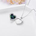 TOUPOP Sterling Silver Rose Heart Locket Pendant Necklace Father Daughter Gift-0-3