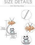 wholesale 925 Sterling Silver Opal Frog Lotus Flower Pendant Necklace for Women-0-4