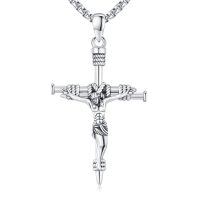 wholesale 925 Sterling Silver Crucifix Cross Pendant Necklace Jesus Christ-D-Crucifix Cross-Nail-D-Crucifix Cross-Nail