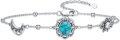 wholesale 925 Sterling Silver Turquoise Sun & Moon Charm Ankle Bracelet for Women Girls-0-0