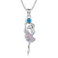 TOUPOP Sterling Silver Ballerina Pendant Necklace Ballet Jewelry Gift-0-0