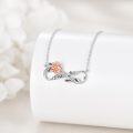 wholesale 925 Sterling Silver Rose Flower Infinity Love Pendant Necklaces for Women Girls Mom Gifts-0-5