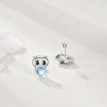 wholesale 925 Sterling Silver Blue Moonstone Owl Stud Earrings-0-3