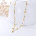 wholesale 14k Gold Tiny Ball Choker Necklace with 18k Gold Dangling Beads for Women 14-19 Inch  for Her-0-4