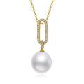 TOUPOP 14K Gold Pearl Necklace with Bow Heart Dolphin Pendant-0-0