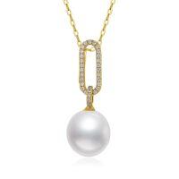 TOUPOP 14K Gold Pearl Necklace with Bow Heart Dolphin Pendant-undefined