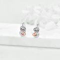 wholesale 925 Sterling Silver Sloth Heart Hoop Earrings - Cute Animal  for Women-0-1
