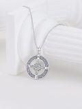 wholesale 925 Sterling Silver Celtic Knot Compass Graduation Cap Pendant Necklace-0-1