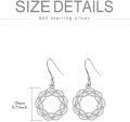wholesale 925 Sterling Silver Celtic Knot Circle Drop Earrings Irish s for Women-0-3