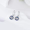wholesale 925 Sterling Silver & Stone Evil Eye Protection Leverback Earrings 12.5mm, Gift for Her-0-1