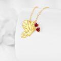 wholesale 14K Gold Red Crystal Butterfly Pendant Necklace for Women-0-4