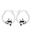 TOUPOP Sterling Silver Gemstone Dolphin Paw Sloth Hummingbird Panda Huggie Hoop Earrings-0-0