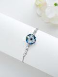 TOUPOP Sterling Silver Crystal Evil Eye Bracelet Anklet Adjustable Amulet Jewelry-0-4