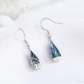 wholesale 925 Sterling Silver Abalone Shell Bat Shape Drop Dangle Hoop Halloween Christmas  for Women-0-4