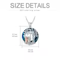 TOUPOP Sterling Silver Crystal Tree Of Life Sisters Necklace-0-4