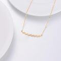 wholesale 14K Gold Twist Design with Diamonds Open Heart Bar Pendant Necklace 20 Chain-0-1