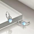 wholesale 925 Sterling Silver Round Blue Moonstone Celtic Knot Leverback Drop Earrings-0-3