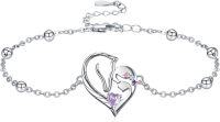 wholesale 925 Sterling Silver Horse Heart Birthstone Bracelet Jewelry Gift for Women-06-Jun-Lab Created Alexandrite