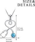 wholesale S925 Sterling Silver Turquoise Stethoscope Necklace for Doctors Nurses Medical Students-0-3