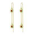 wholesale 925 Sterling Silver Avocado Drop Earrings - Fun Food  for Women-0-0