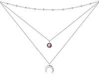 wholesale Sterling Silver Gold Plated Moonstone Crescent Moon Choker Necklace for Women-July