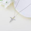 wholesale 925 Sterling Silver Caduceus Necklace Wholesale With Gold Accent-0-2