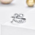 wholesale 925 Sterling Silver Infinity Cross Faith Adjustable Open Religious Ring for Women-0-1